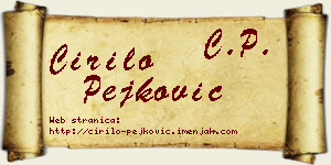 Ćirilo Pejković vizit kartica